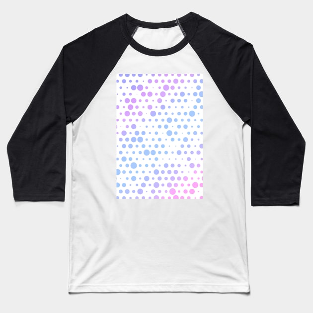 Light Pastel Purple, Magenta, Blue, Violet & Pink Minimal Polka Dot Pattern Baseball T-Shirt by love-fi